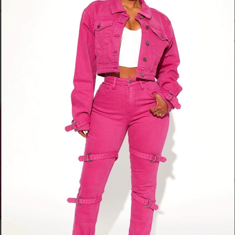 Strappy Split Hem Straight leg jeans